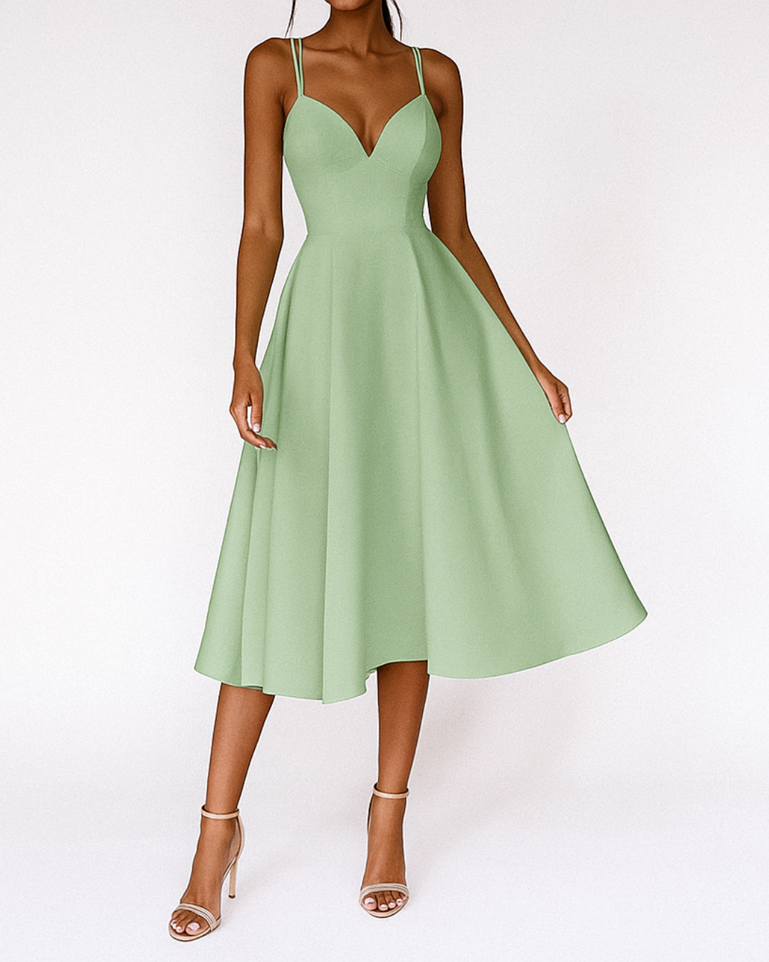 Isabel | Women Wedding Guest Strappy Midi Dress