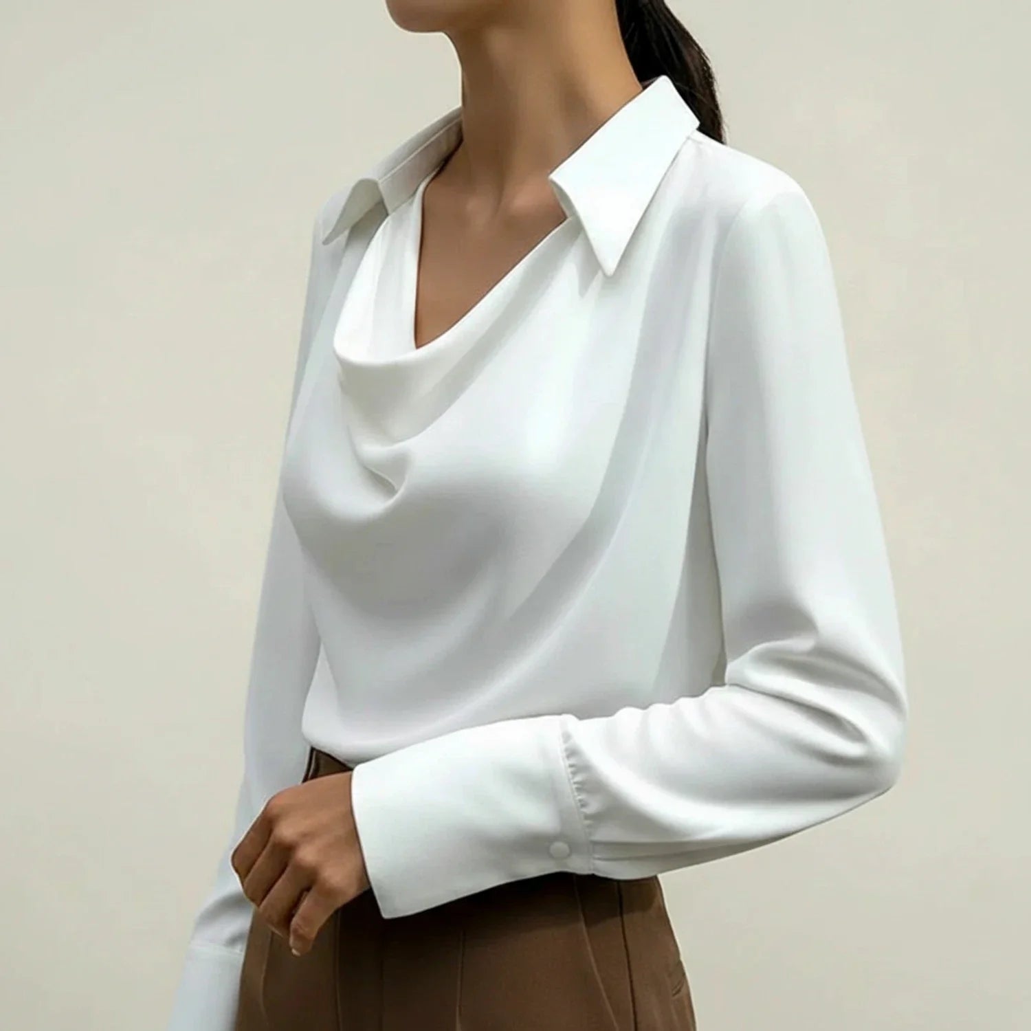 Collared Long Sleeve Blouse for Women