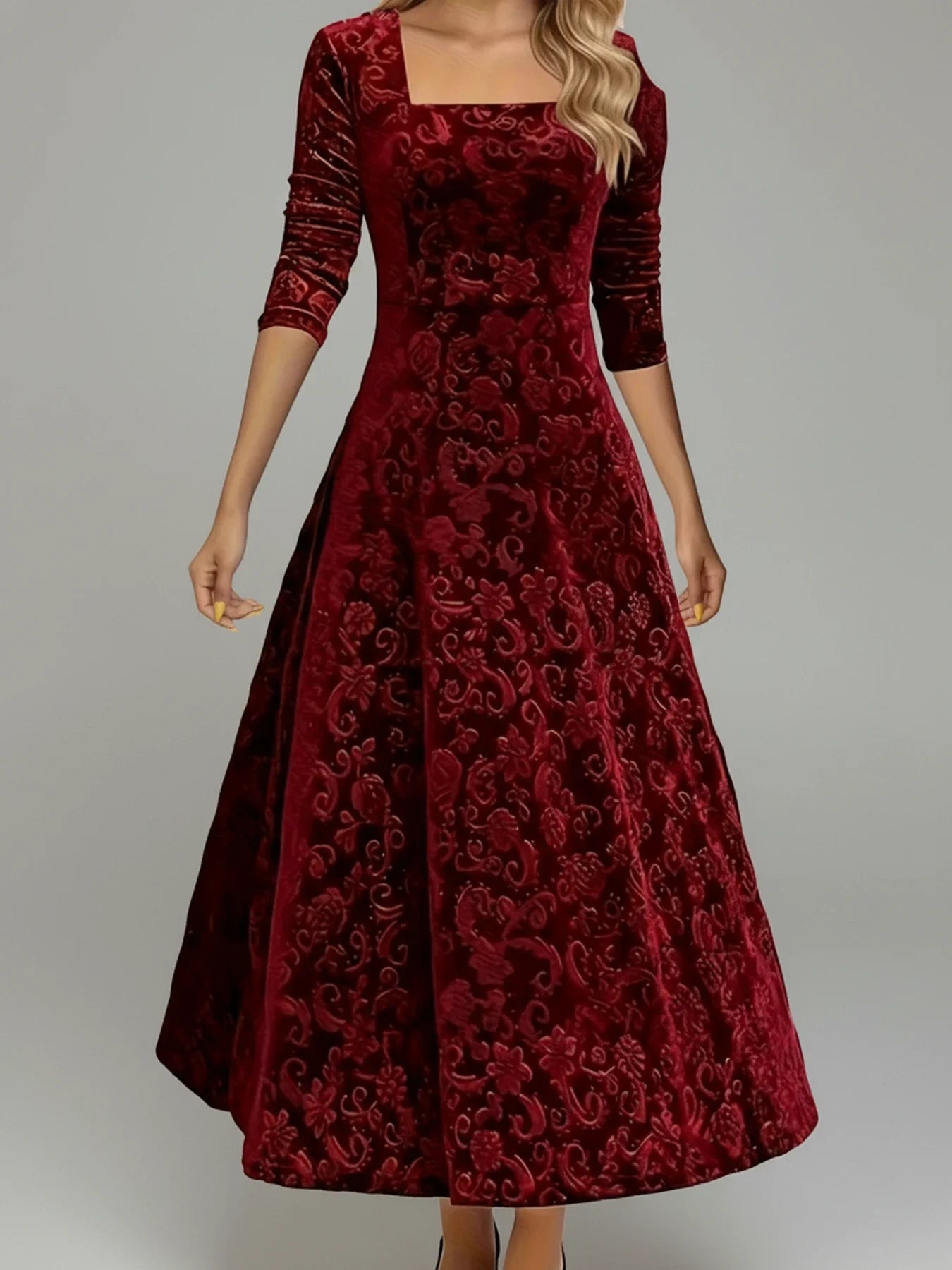 Floral A-Line Midi Dress for Women