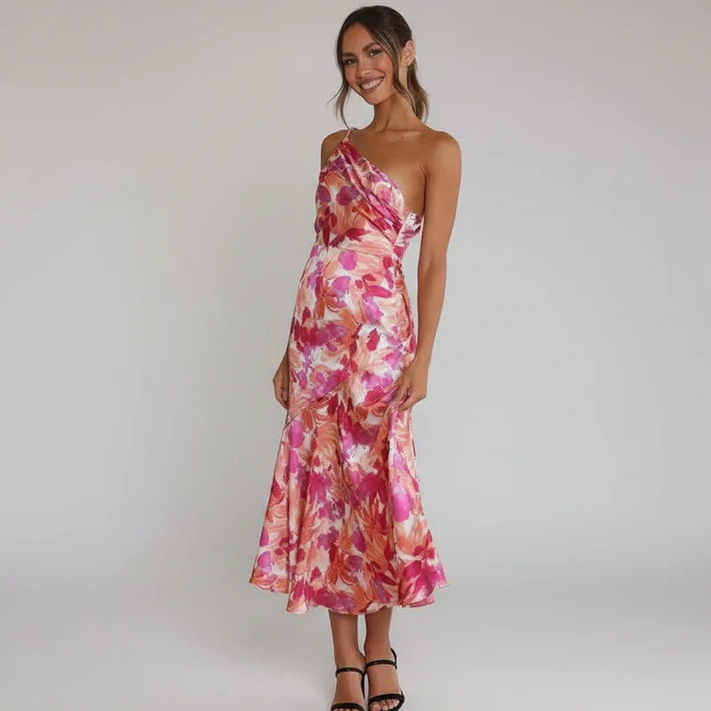 Women's Floral A-Line Midi Dress