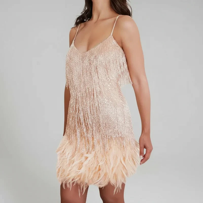 Fringe Bodycon Mini Dress for Women