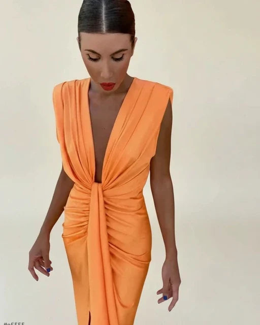 Women's Sleeveless Evening Midi Dress