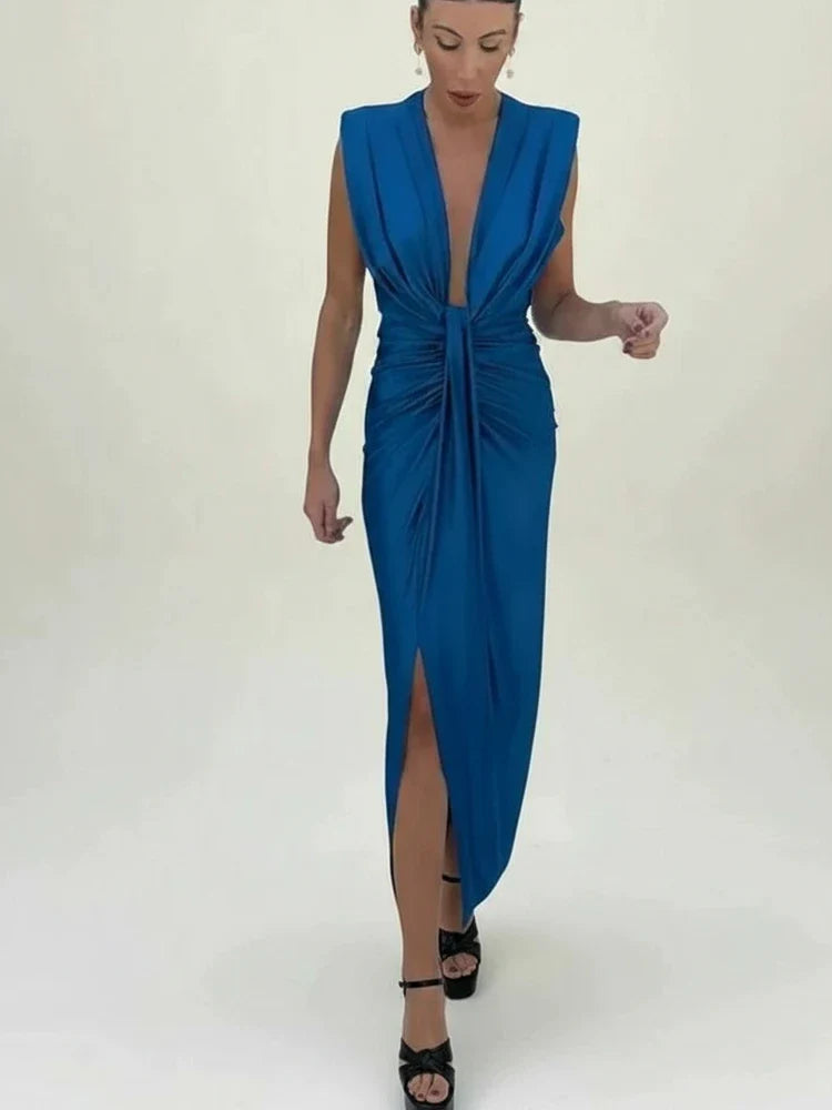 Women's Sleeveless Evening Midi Dress