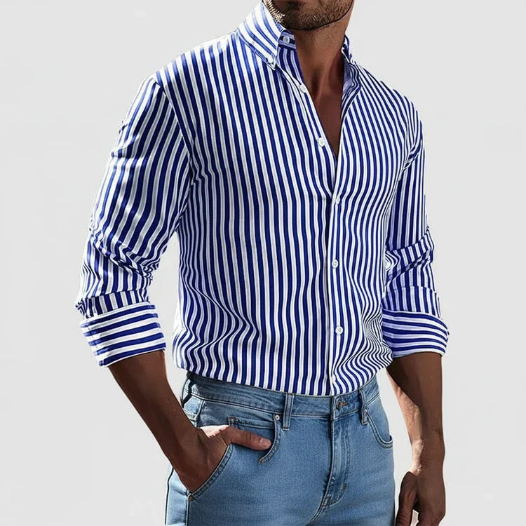 Striped Button-Up Shirt for Men