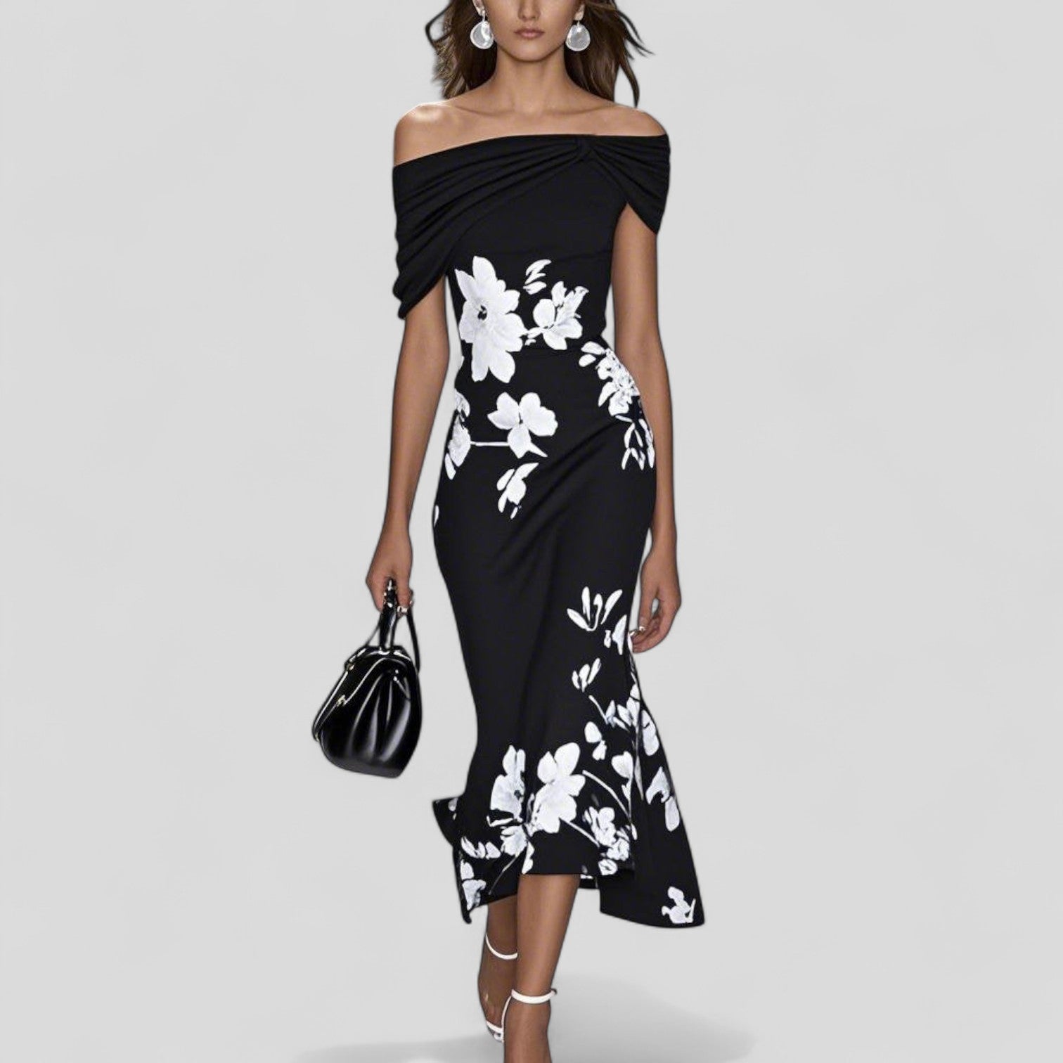 Katherine | Women Elegant Floral Midi Dress