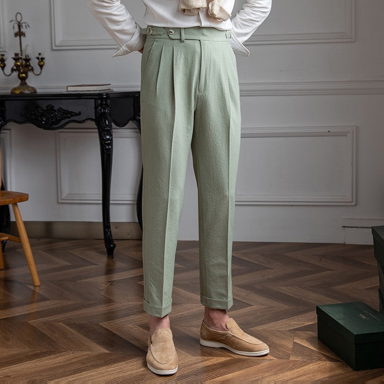 Barney | Men's Pleated Cuffed Dress Pants