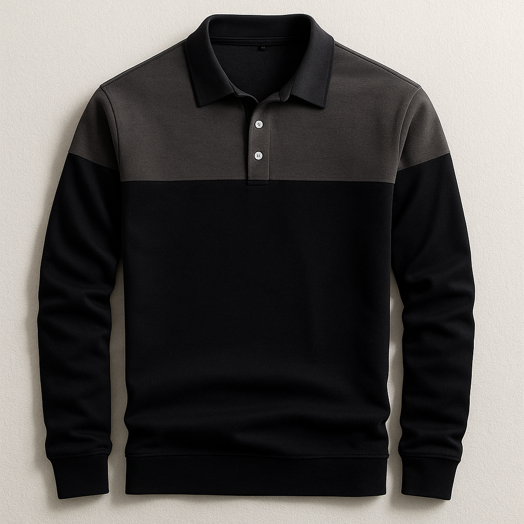 Carl | Men's Button-Down Long Sleeve Polo Shirt