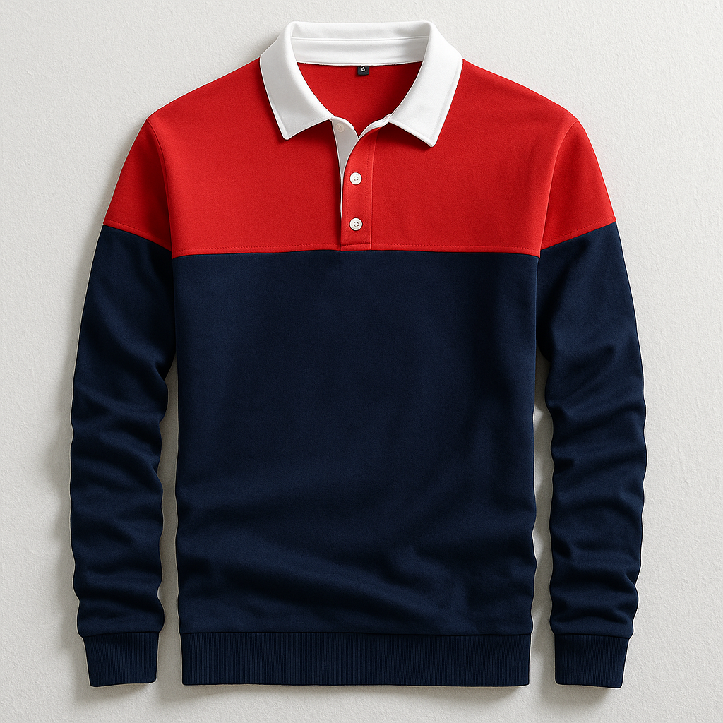 Carl | Men's Button-Down Long Sleeve Polo Shirt