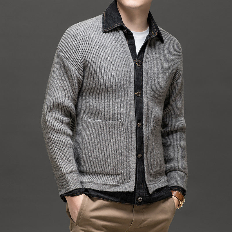 Clark | Men's Button-Down Ribbed Knit Cardigan
