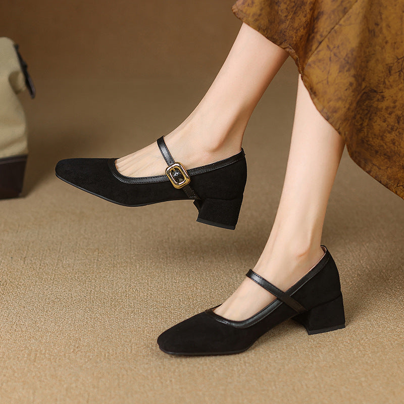 Dianna | Women's Square Toe Block Heel Mary Jane Shoes