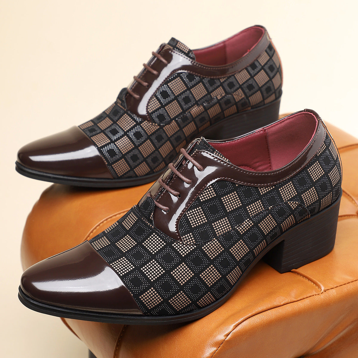 George | Men's Lace-Up Block Heel Dress Shoes
