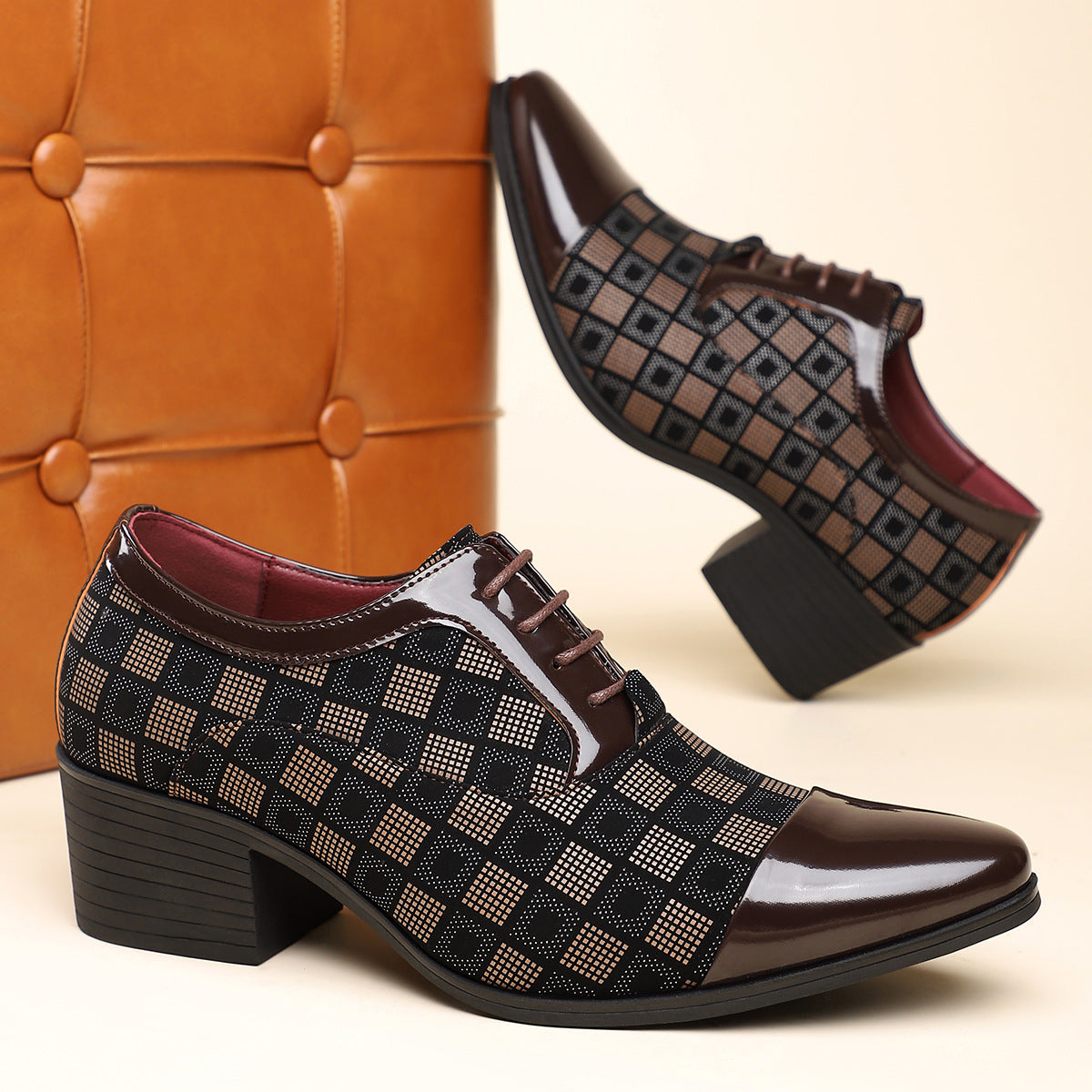 George | Men's Lace-Up Block Heel Dress Shoes