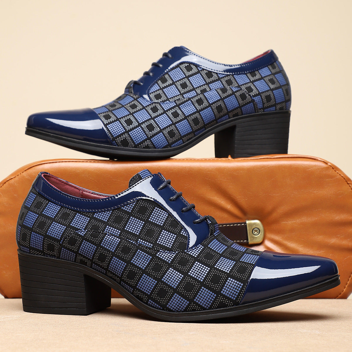 George | Men's Lace-Up Block Heel Dress Shoes