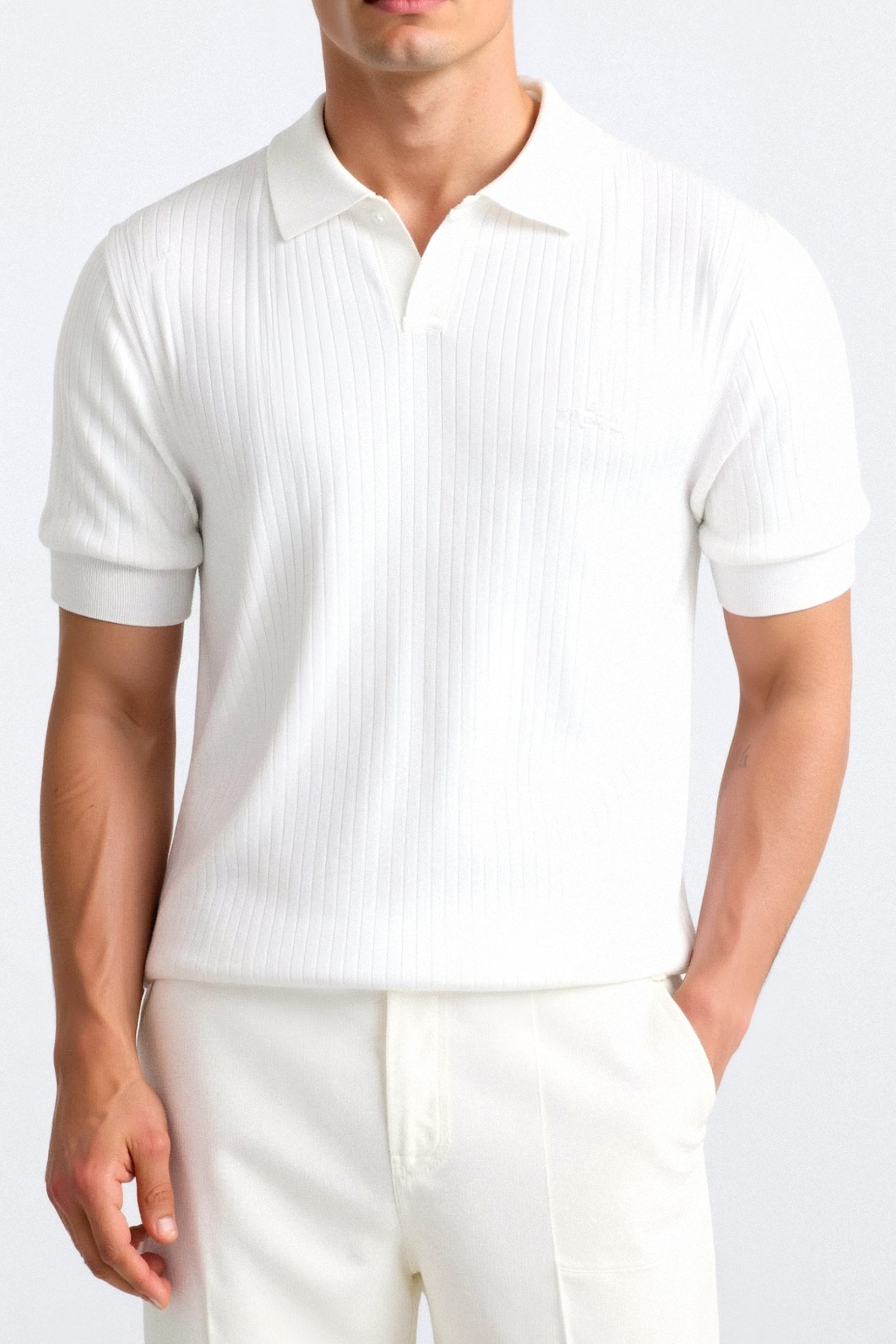 Guy | Men's Ribbed Short Sleeve Polo Shirt