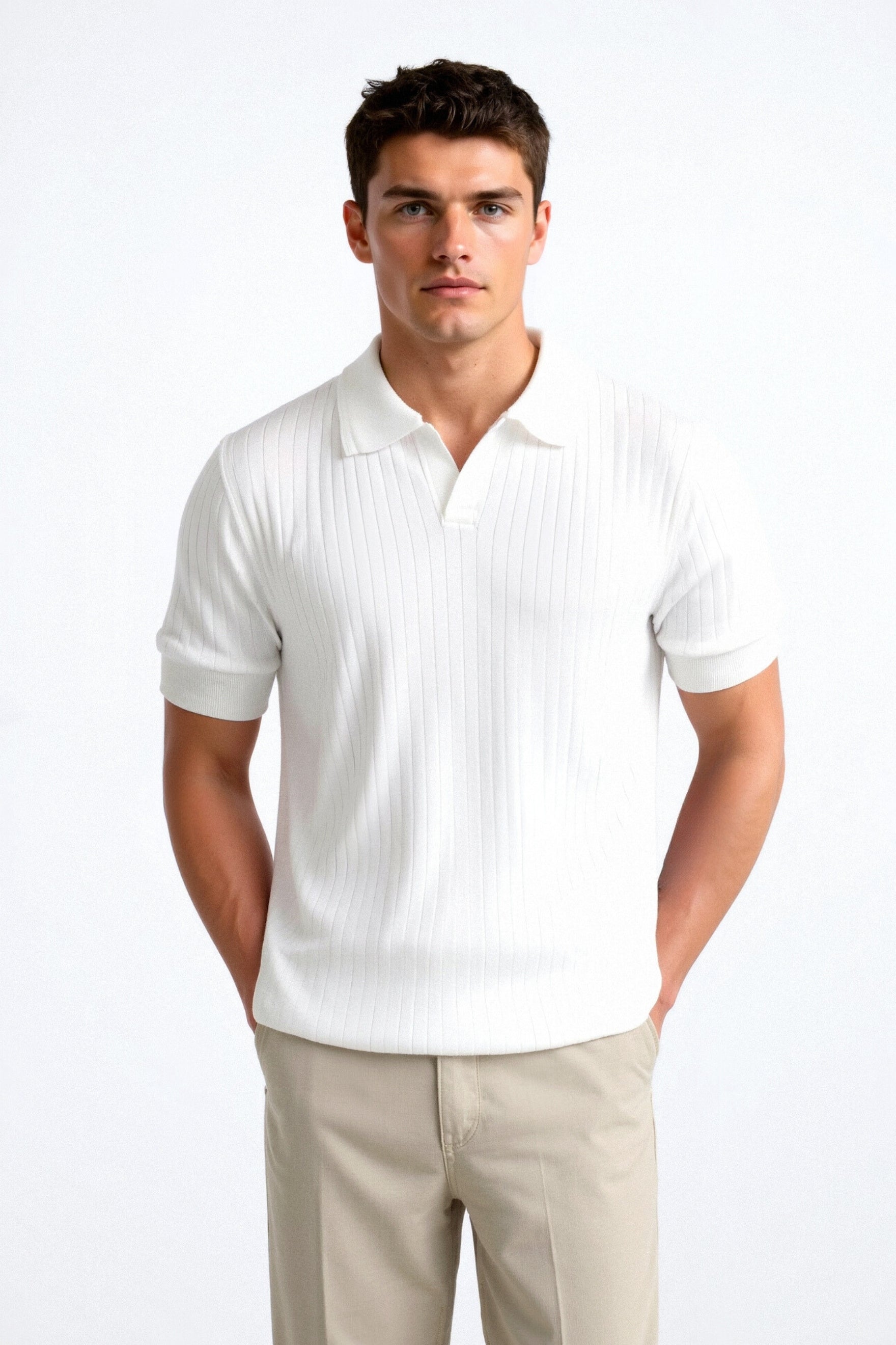 Guy | Men's Ribbed Short Sleeve Polo Shirt