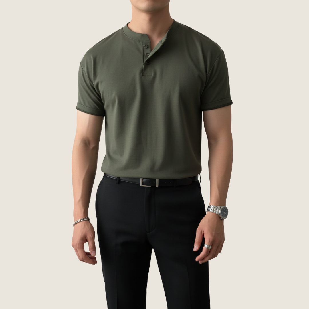 Jaxon | Men's Short Sleeve Button-Up Henley T-Shirt