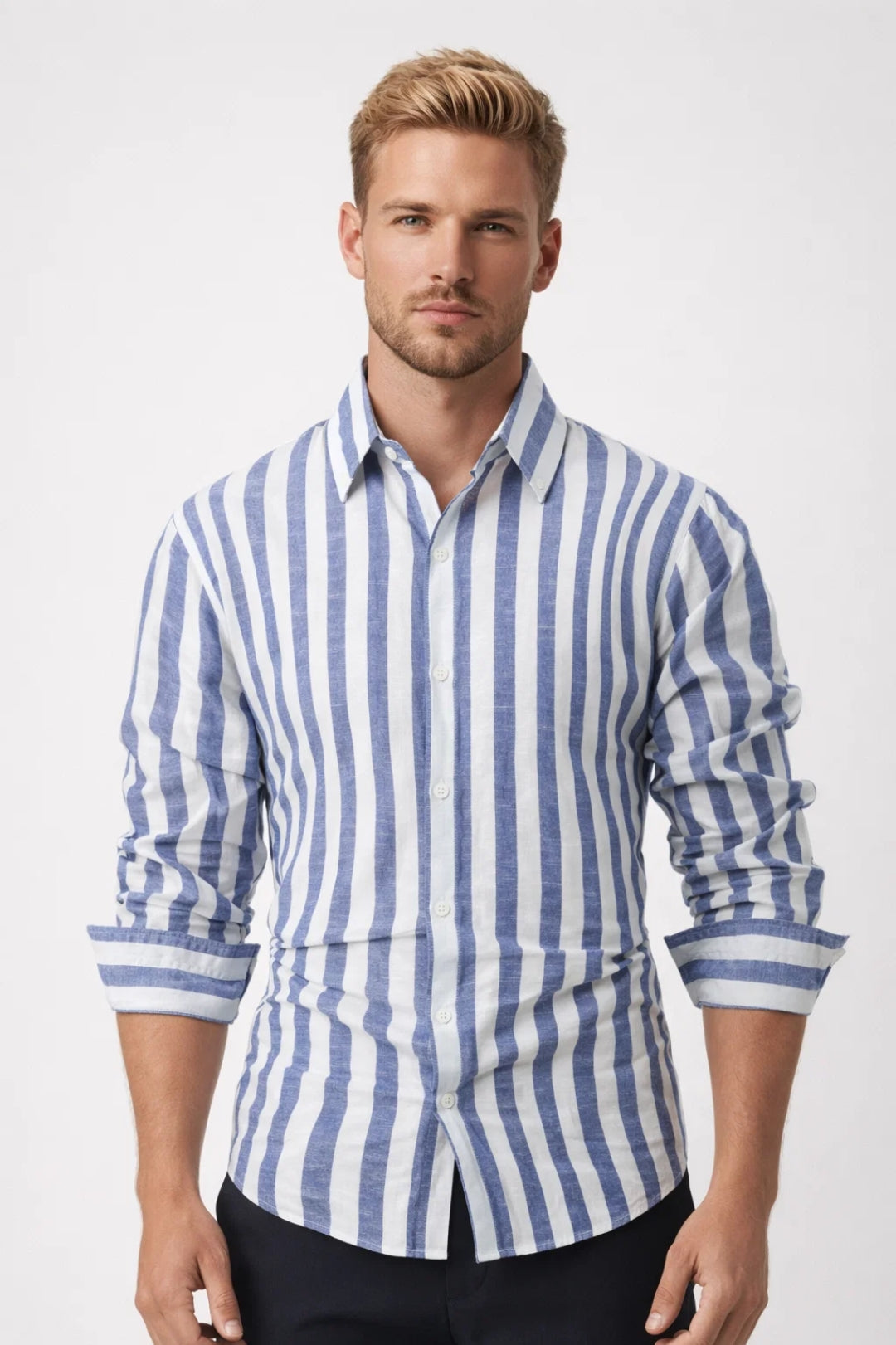 Keegan | Men's Button-Down Striped Shirt