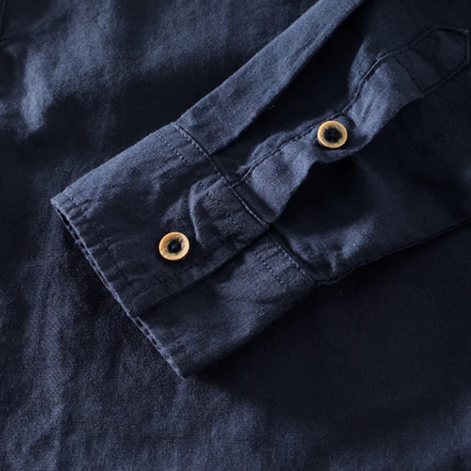 Murray | Men's Long Sleeve Band Collar Casual Shirt