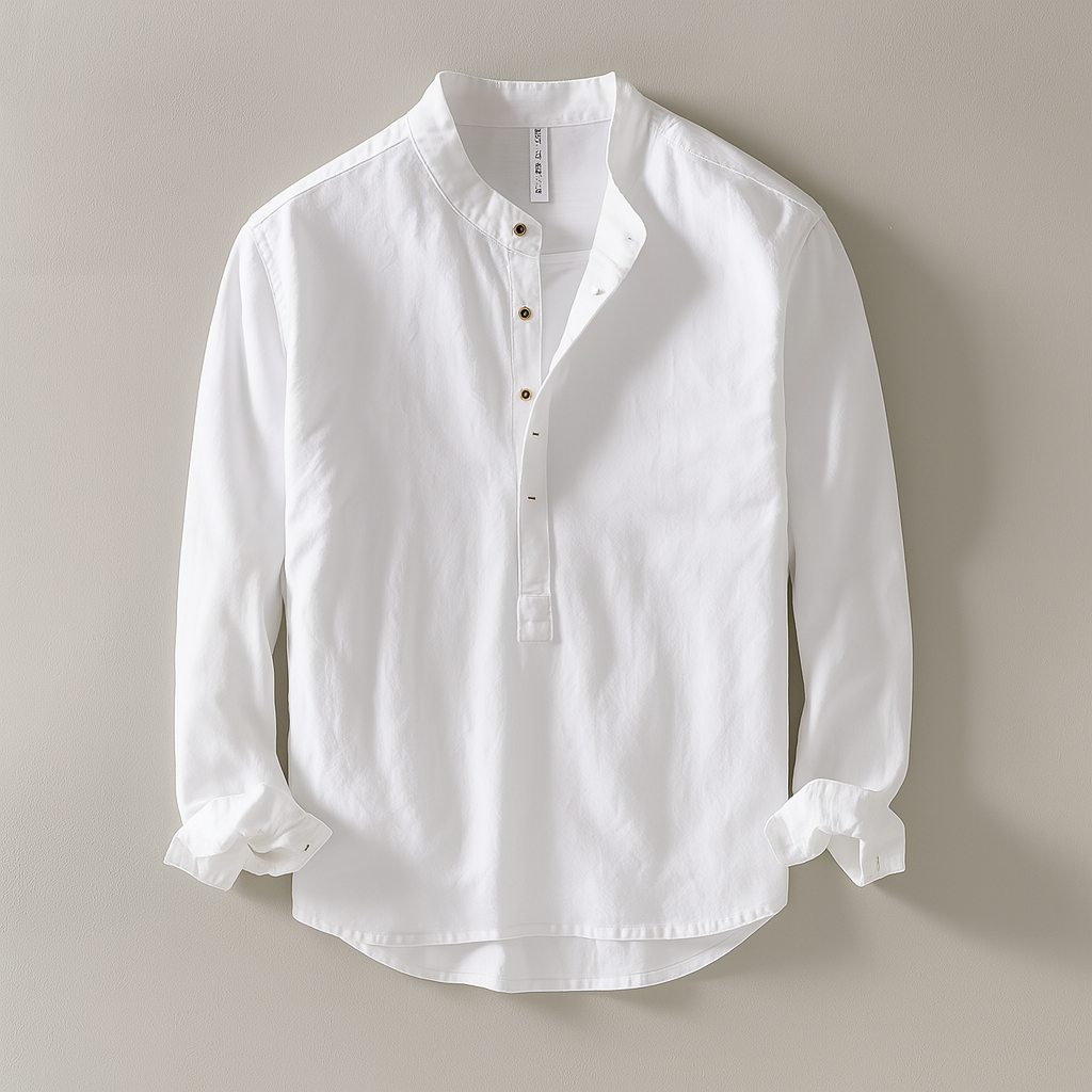 Murray | Men's Long Sleeve Band Collar Casual Shirt