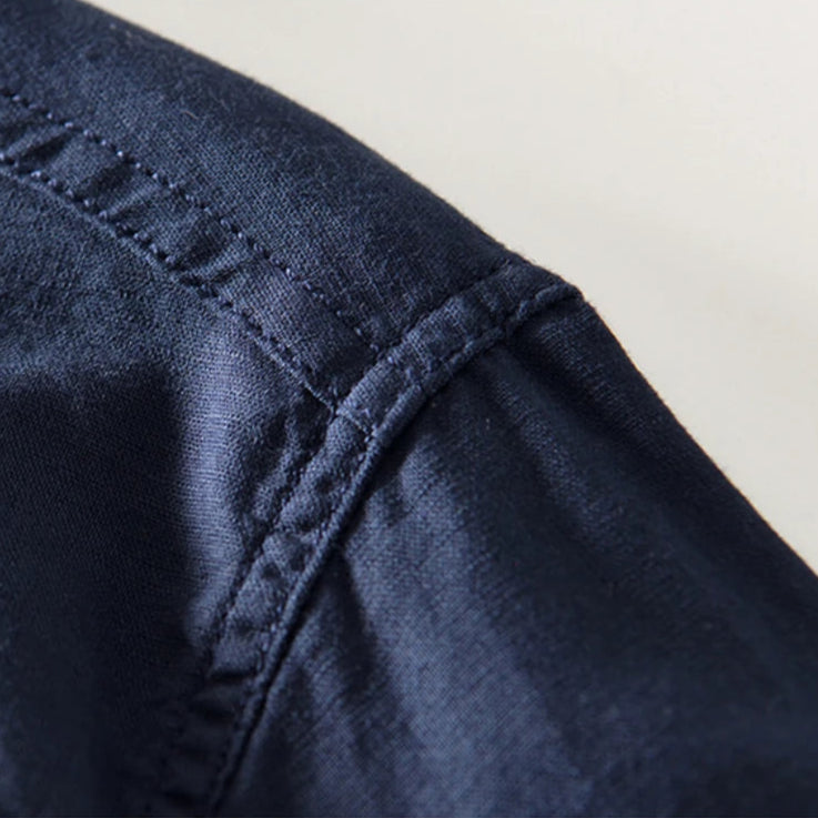 Murray | Men's Long Sleeve Band Collar Casual Shirt