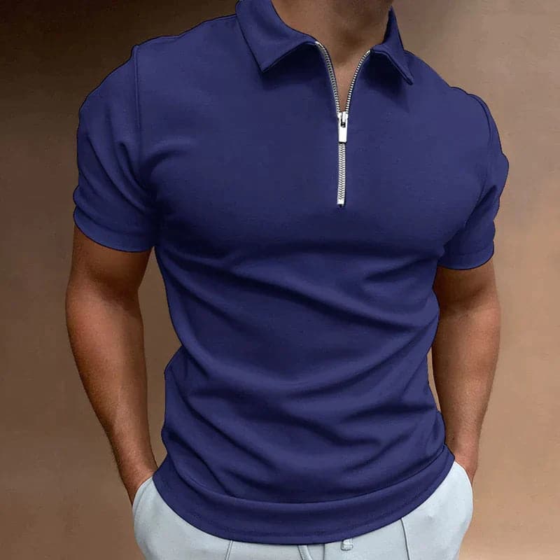 Sam | Men's Zip Fitted Polo Shirt