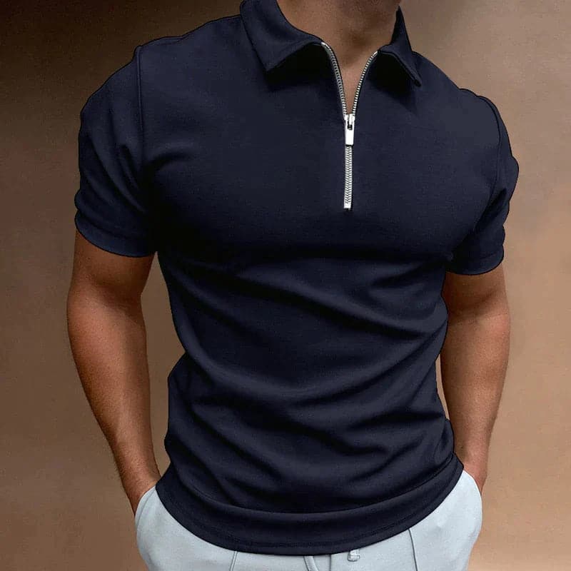 Sam | Men's Zip Fitted Polo Shirt