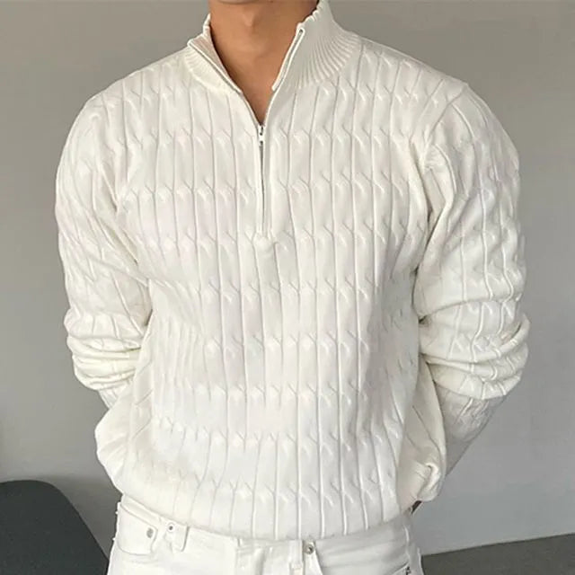 Shane | Men's Quarter Zip Ribbed Sweater