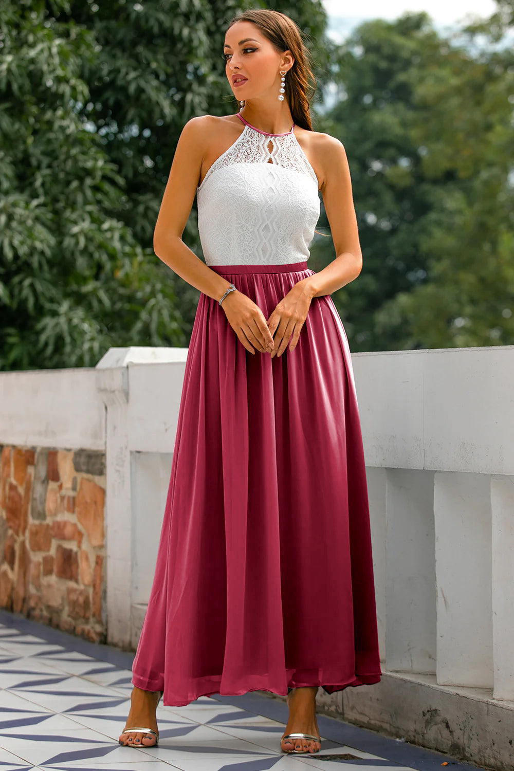 Jasmine | Women Wedding Guest Halter Maxi Dress