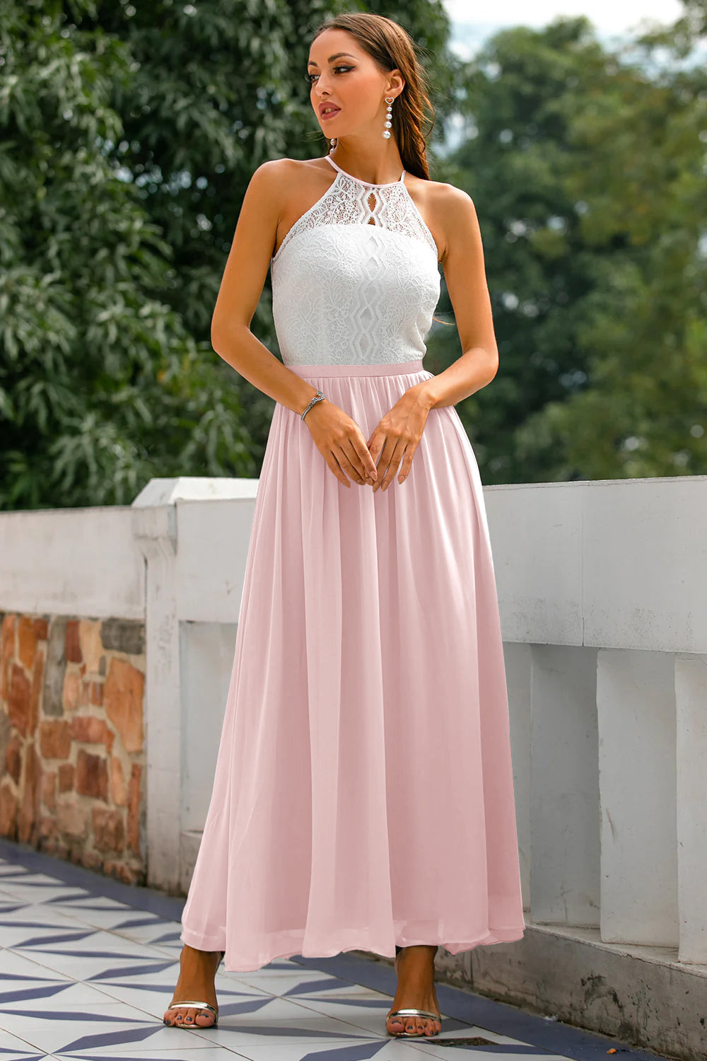 Jasmine | Women Wedding Guest Halter Maxi Dress
