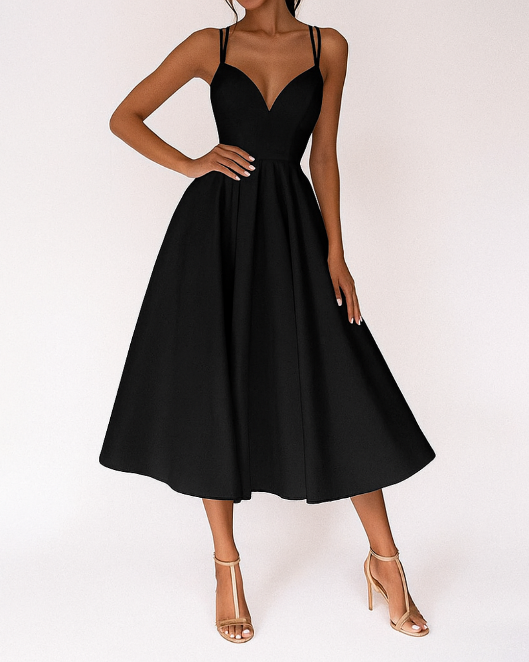Isabel | Women Wedding Guest Strappy Midi Dress