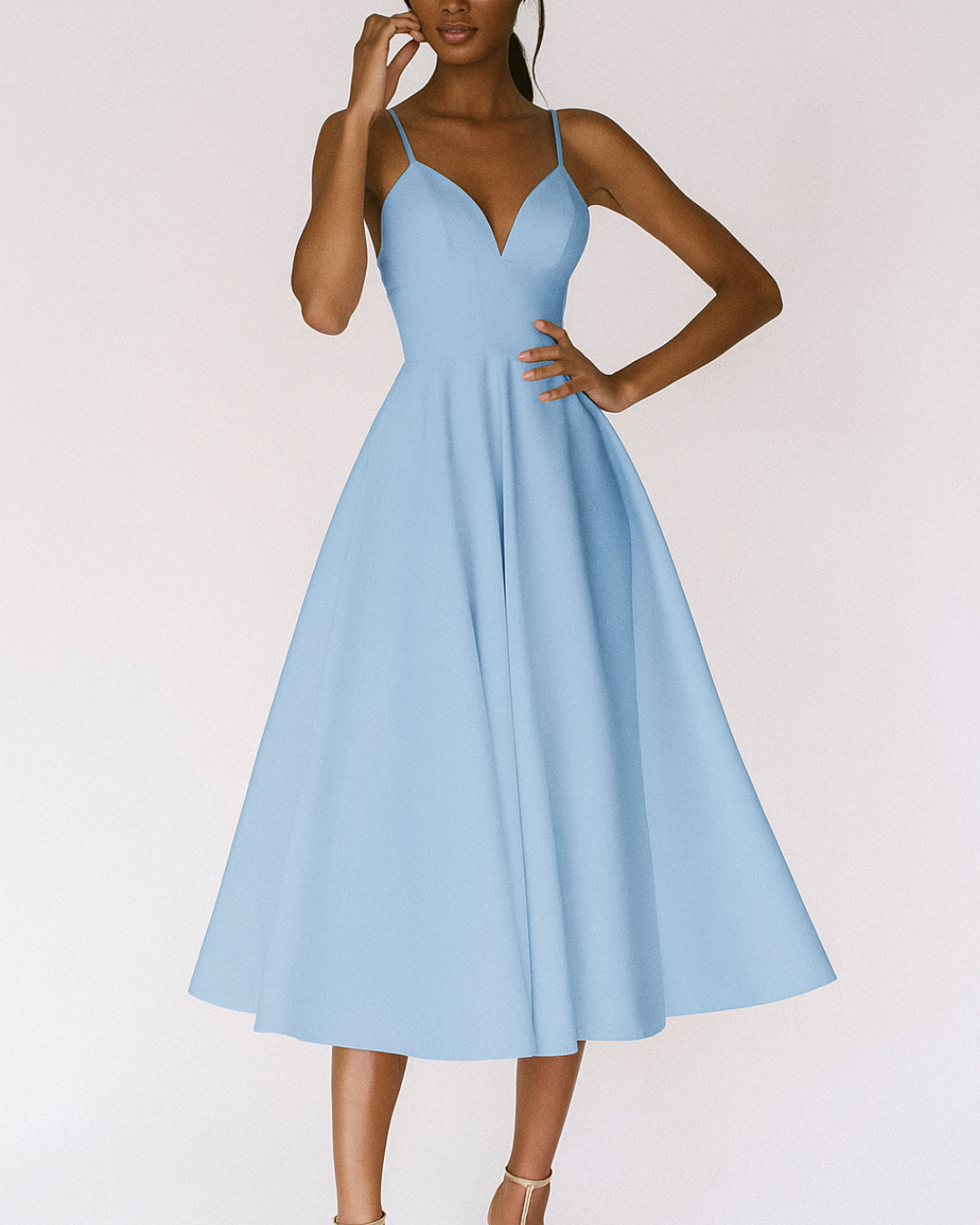Isabel | Women Wedding Guest Strappy Midi Dress