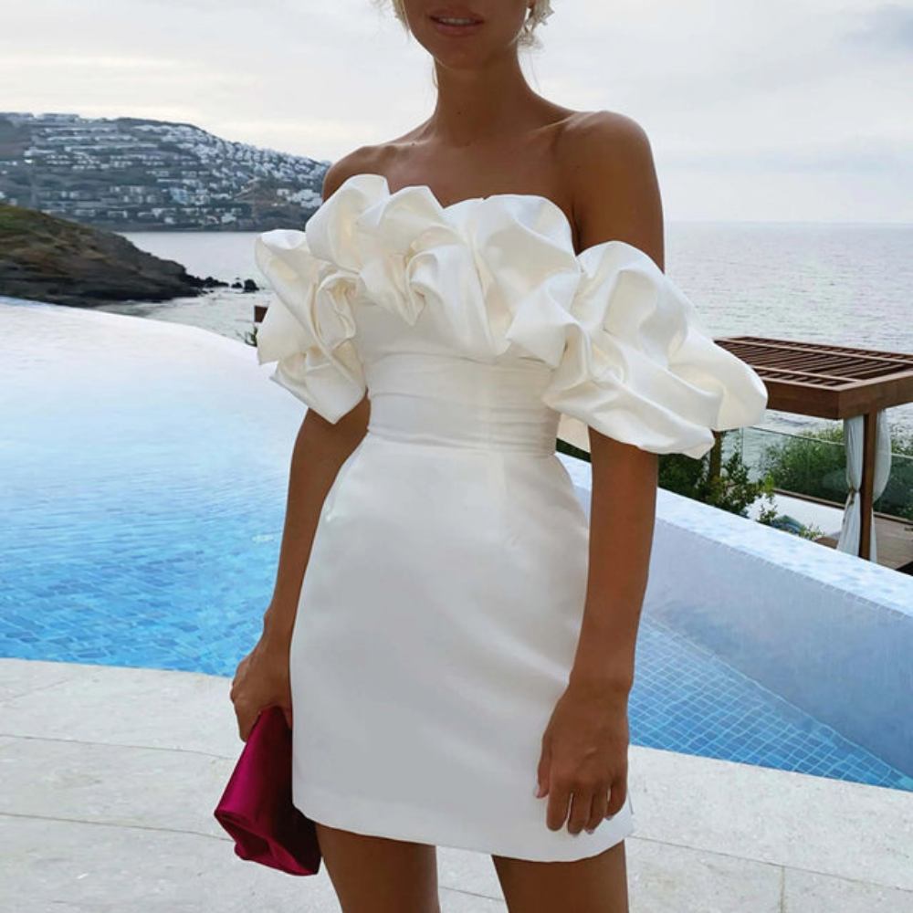 Daisy | Women Wedding Guest Ruffle Mini Dress