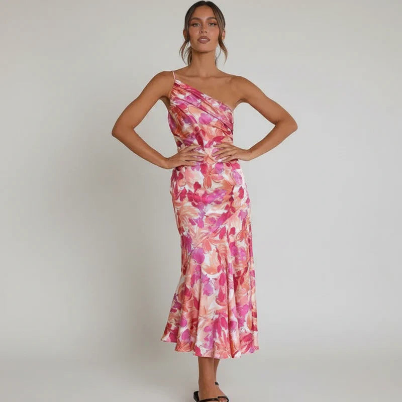 Women's Floral A-Line Midi Dress