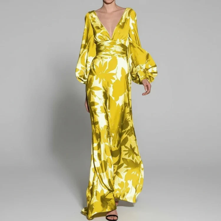 Women's Floral Evening Maxi Dress