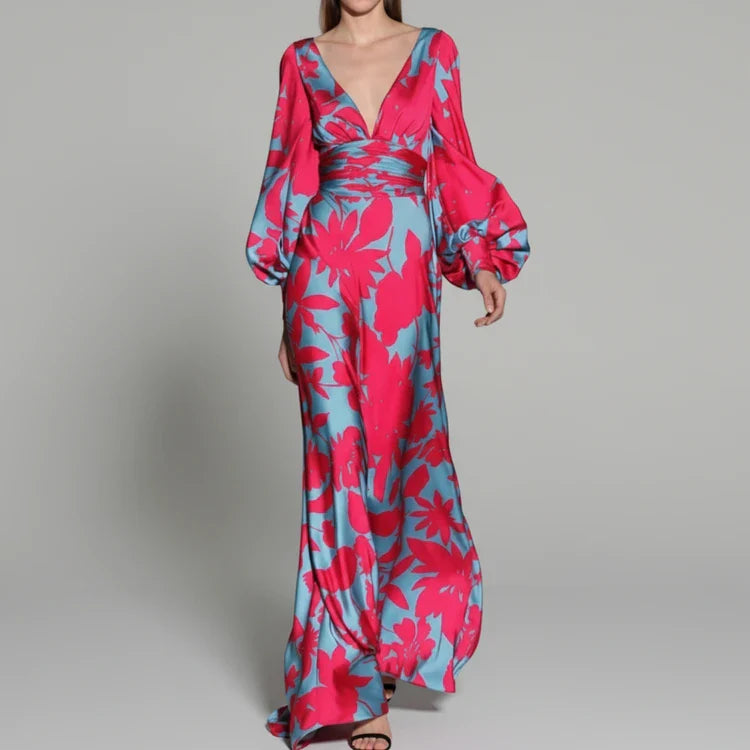 Women's Floral Evening Maxi Dress