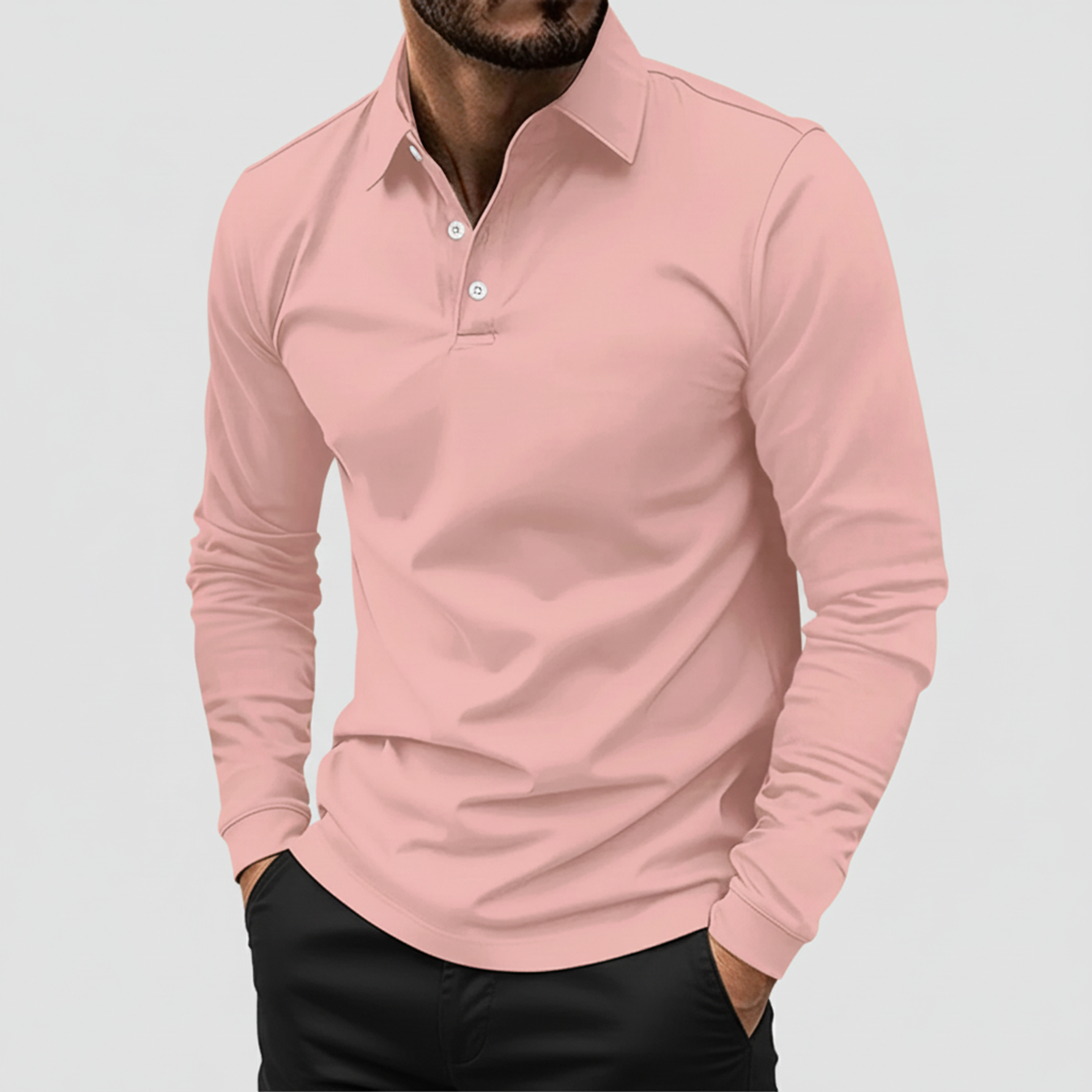 Long Sleeve Polo Shirt for Men