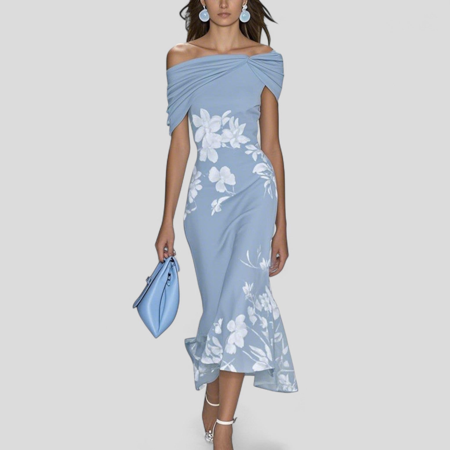 Katherine | Women Elegant Floral Midi Dress