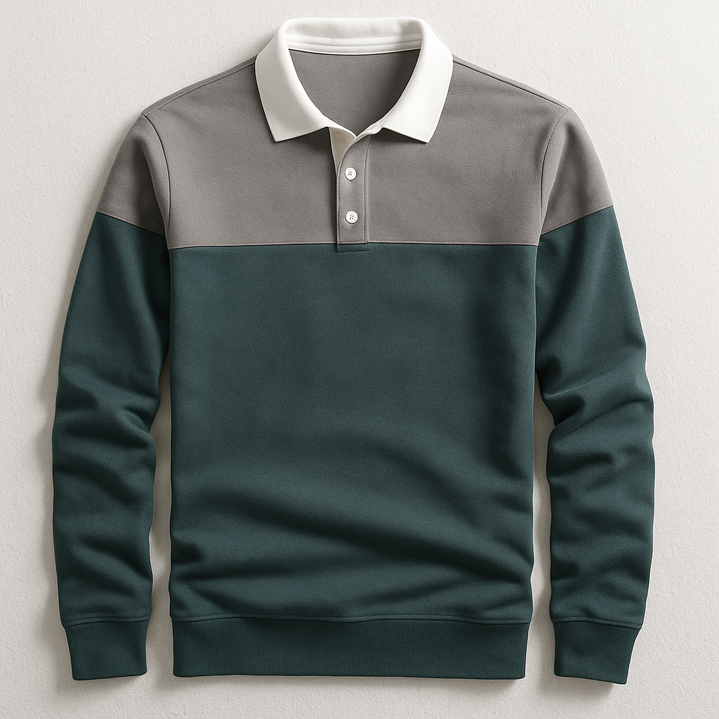 Carl | Men's Button-Down Long Sleeve Polo Shirt