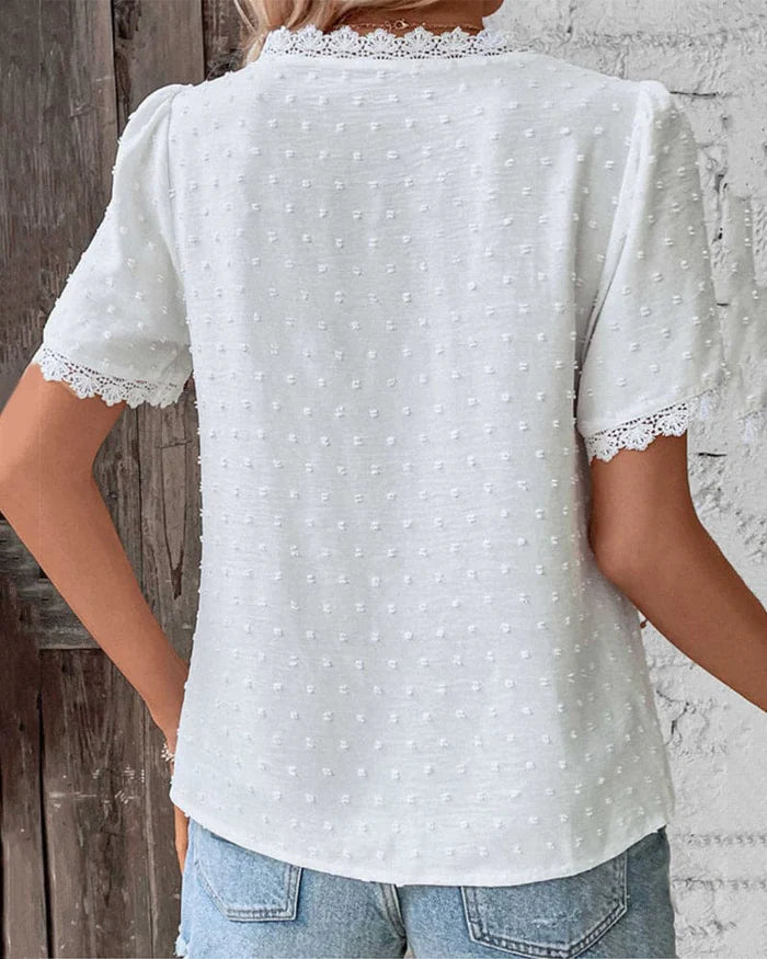 Christy | Women's V-Neck Puff Sleeve Blouse