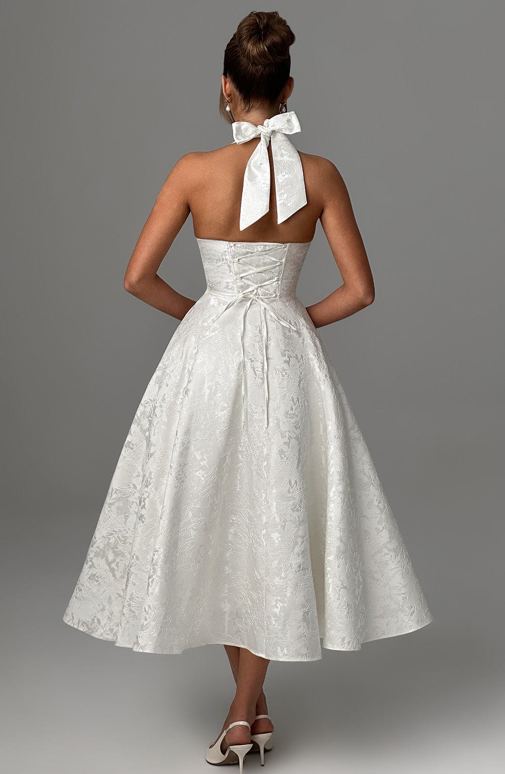 Ella | Women Wedding Guest Halter Midi Dress