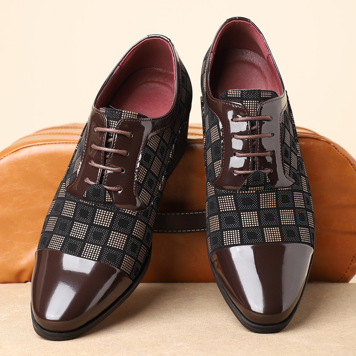 George | Men's Lace-Up Block Heel Dress Shoes