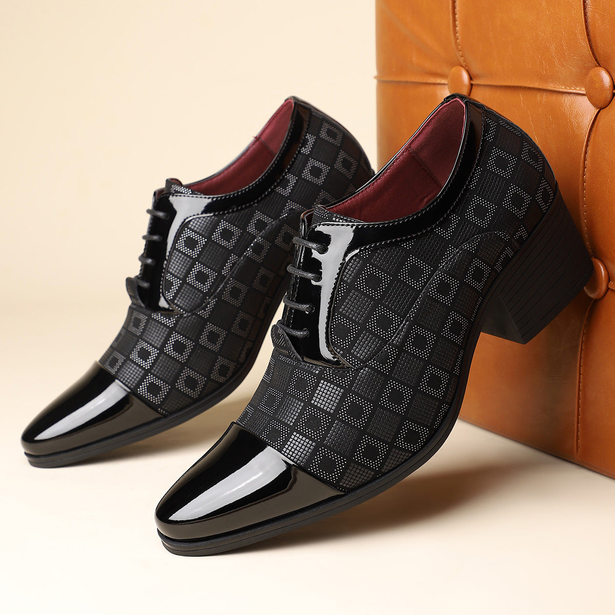 George | Men's Lace-Up Block Heel Dress Shoes
