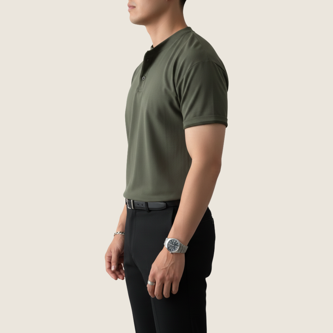 Jaxon | Men's Short Sleeve Button-Up Henley T-Shirt