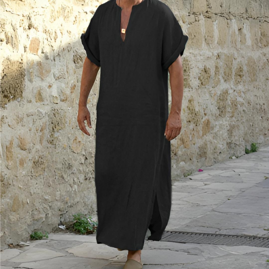 Max | Men's V-Neck Side Slit Long Shirt