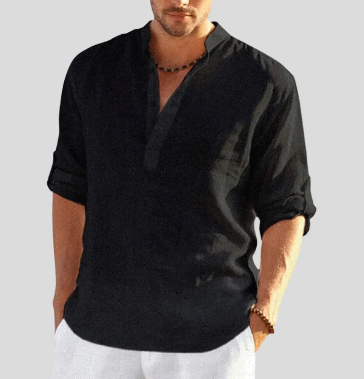 Odin | Men's Band Collar Casual Shirt
