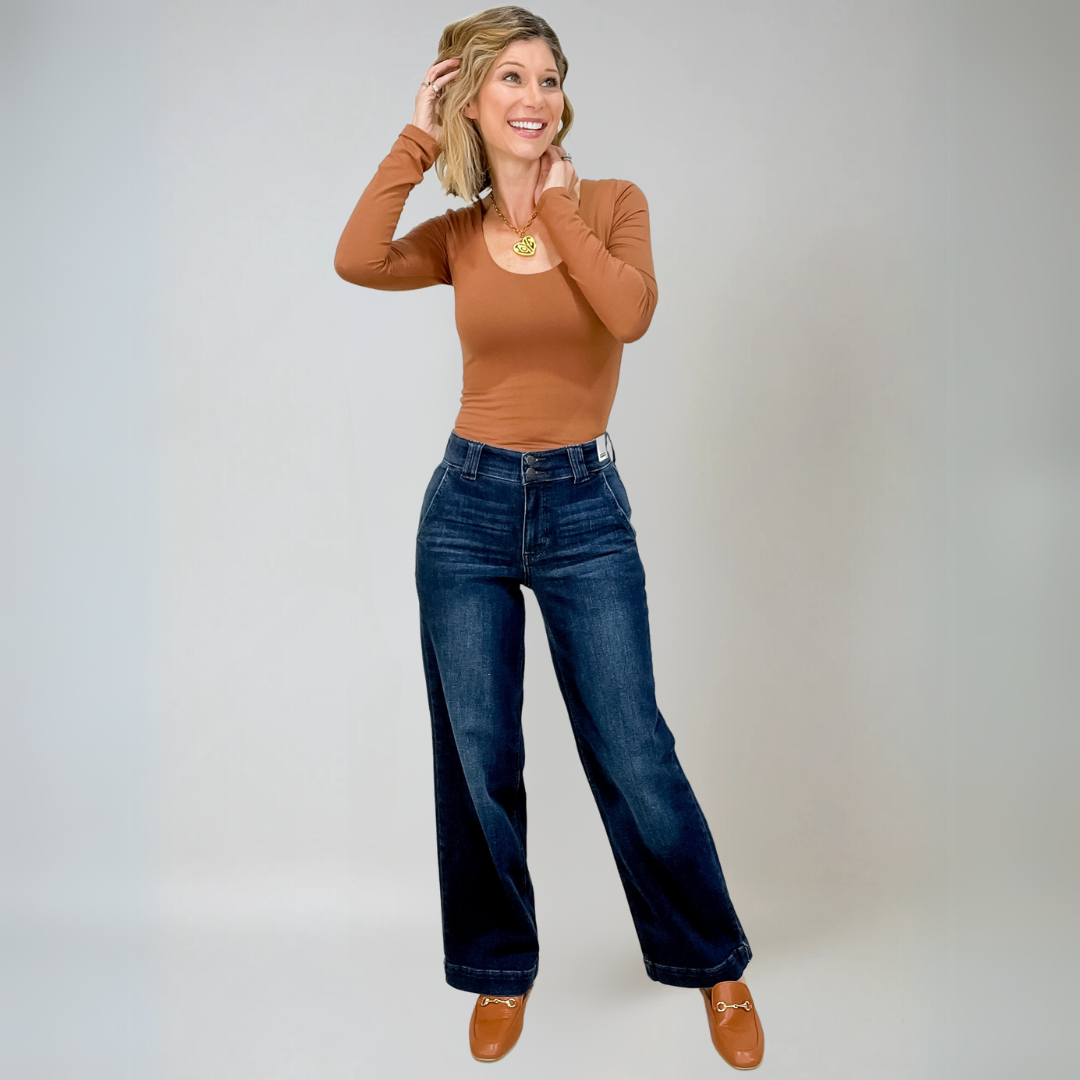 Roberta | Women's High-Waisted Wide Leg Jeans