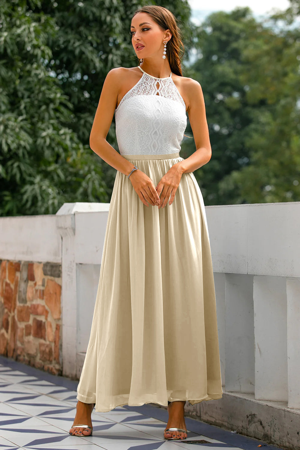 Jasmine | Women Wedding Guest Halter Maxi Dress