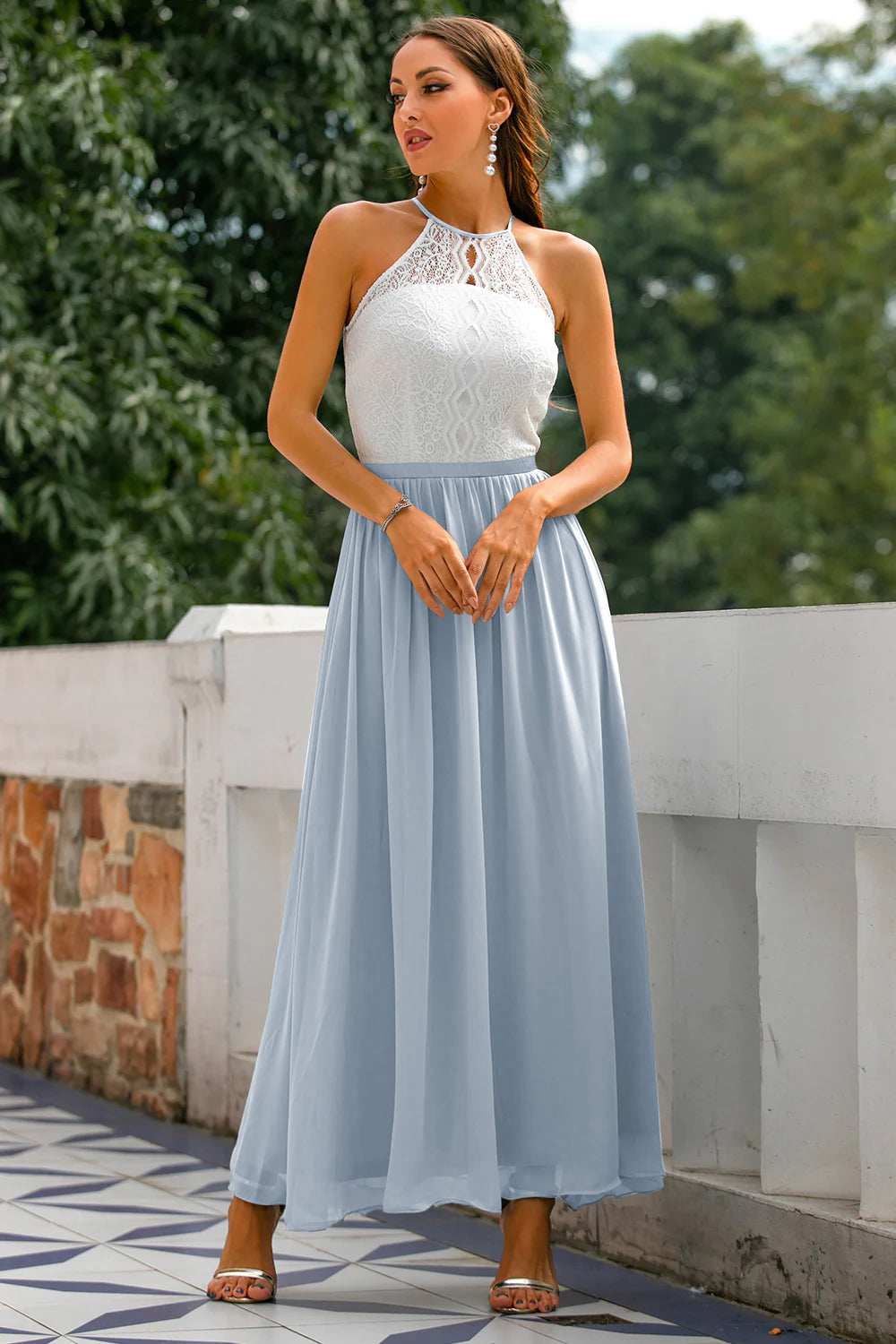 Jasmine | Women Wedding Guest Halter Maxi Dress
