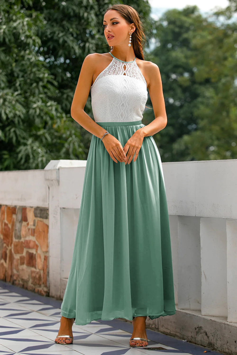 Jasmine | Women Wedding Guest Halter Maxi Dress