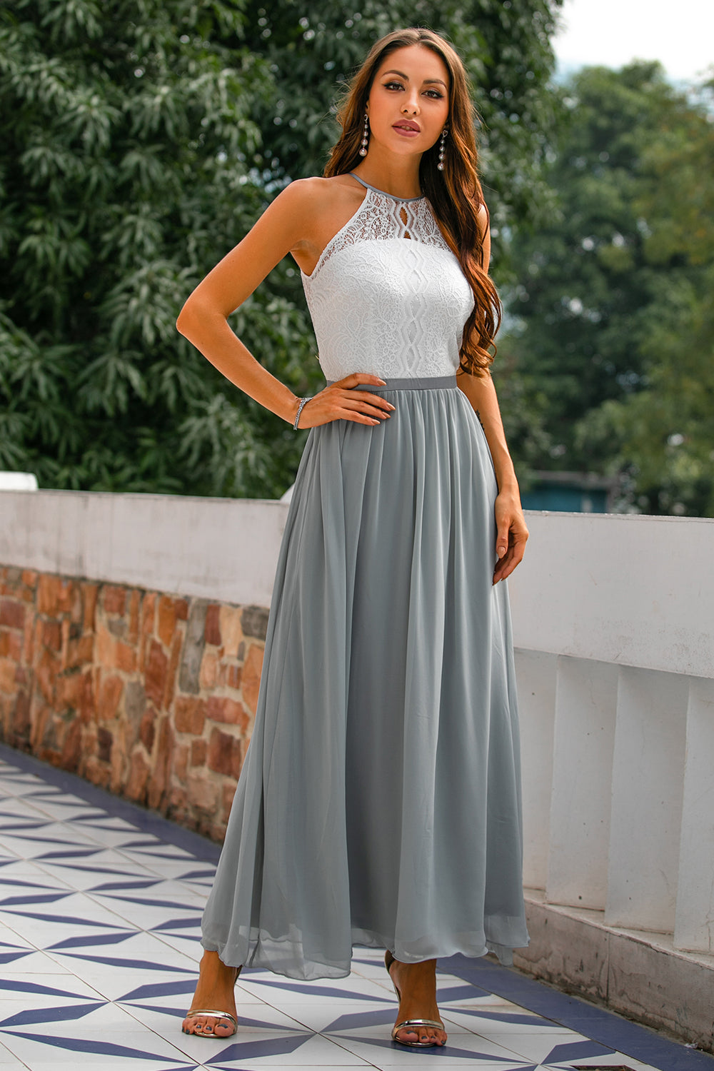 Jasmine | Women Wedding Guest Halter Maxi Dress
